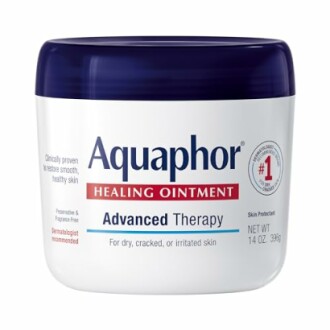 Aquaphor Healing Ointment container for dry, cracked skin.