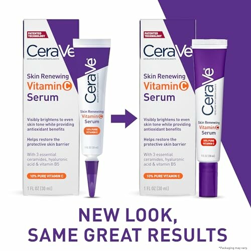 CeraVe Skin Renewing Vitamin C Serum with new packaging design.